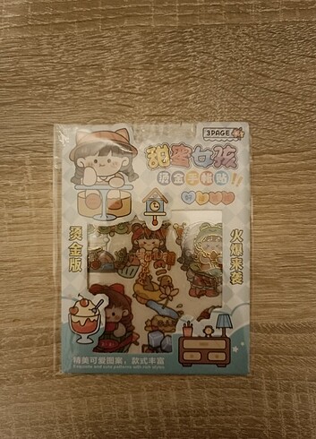1 paket tatlı kız temalı, üç sayfa sticker, çıkartma, parlak