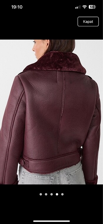 Stradivarius Bordo kürk ceket