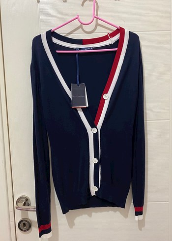 Tommy Hilfiger Lacivert V Yaka Triko Hirka