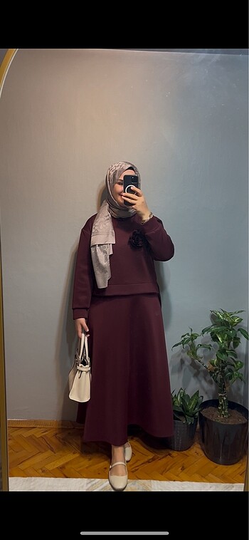 Bordo etekli takım