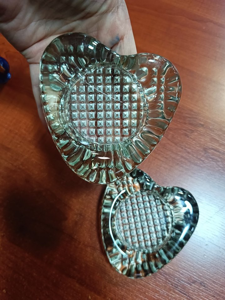 Vintage Yılan Desenli Parlak Kalp Tabak - Görsel 2