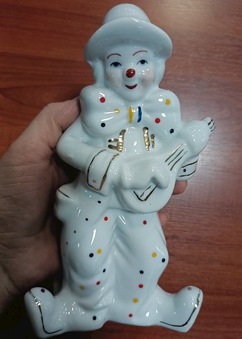 Rengarenk Puantiyeli Beyaz Seramik Palyaço Biblo - Görsel 2