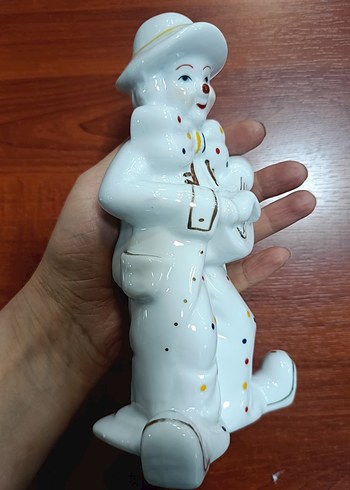 Rengarenk Puantiyeli Beyaz Seramik Palyaço Biblo - Görsel 4