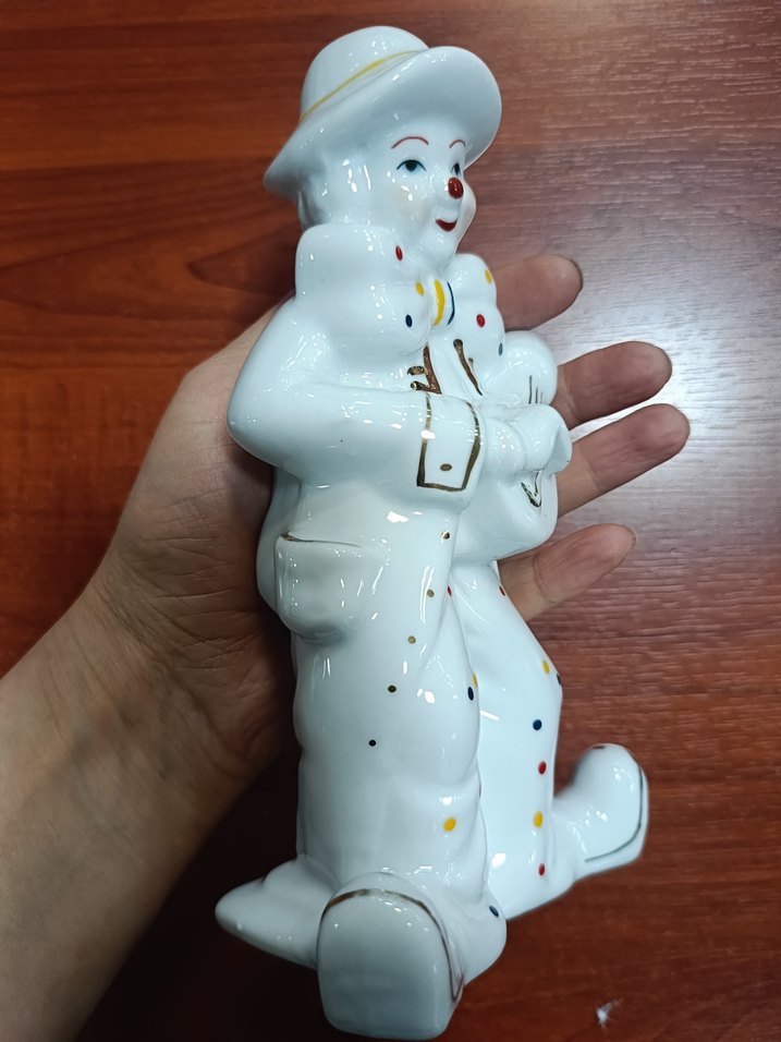 Rengarenk Puantiyeli Beyaz Seramik Palyaço Biblo - Görsel 4