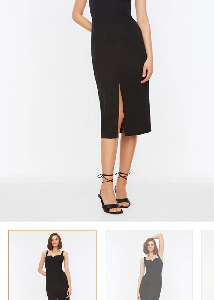 Kalp yaka elbise - Görsel 5