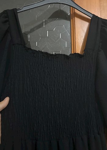 s Beden Siyah Uzun Salaş Gotik Elbise
