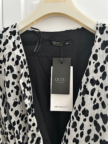Quzu Zebra desenli elbise