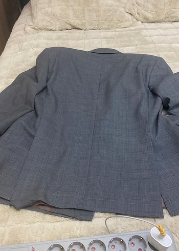 Gri Notch Yaka Düğmeli Erkek Takım Elbise - Görsel 8