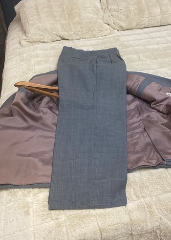 Gri Notch Yaka Düğmeli Erkek Takım Elbise - Görsel 4