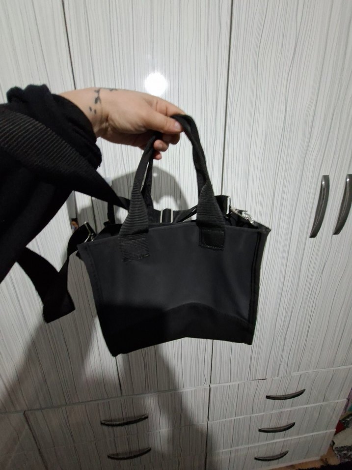 Siyah Minimalist Fermuarlı Kadın Çanta - Görsel 3