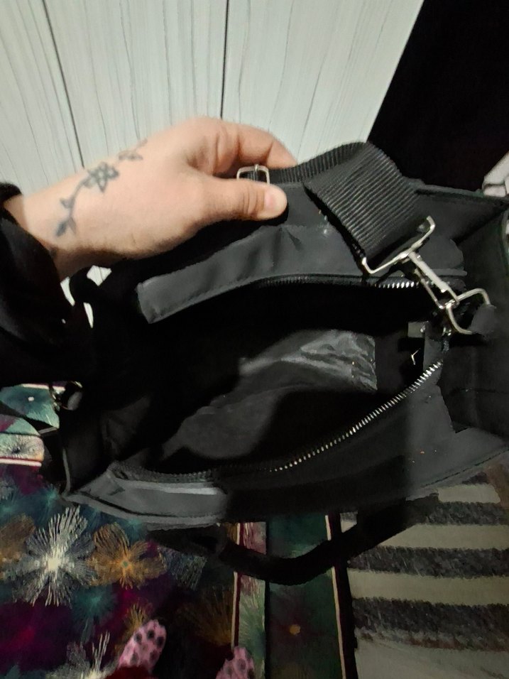 Siyah Minimalist Fermuarlı Kadın Çanta - Görsel 4