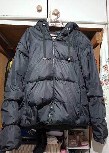 Gri Fermuarlı Kadın Kışlık Mont - Görsel 2