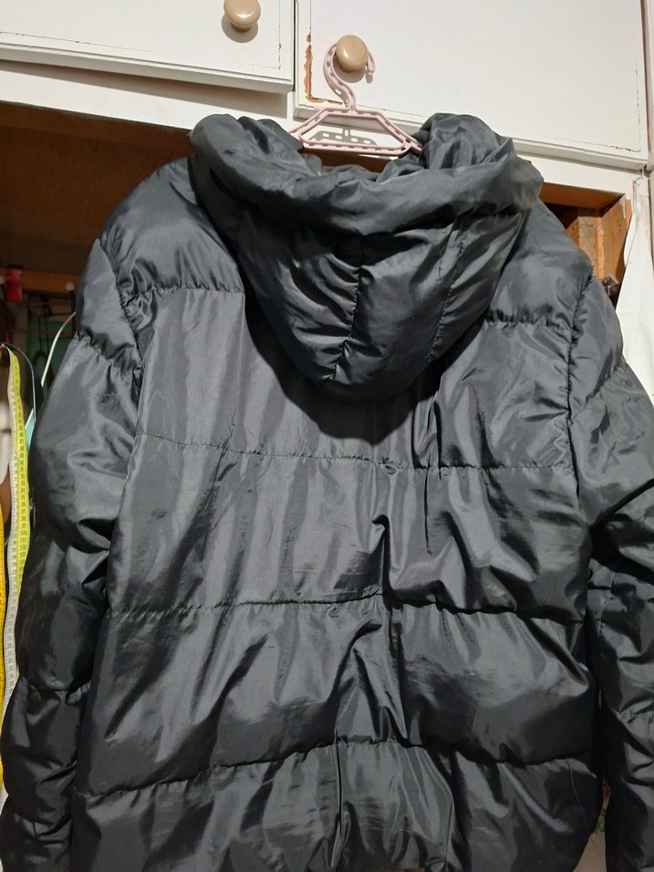 Gri Fermuarlı Kadın Kışlık Mont - Görsel 4