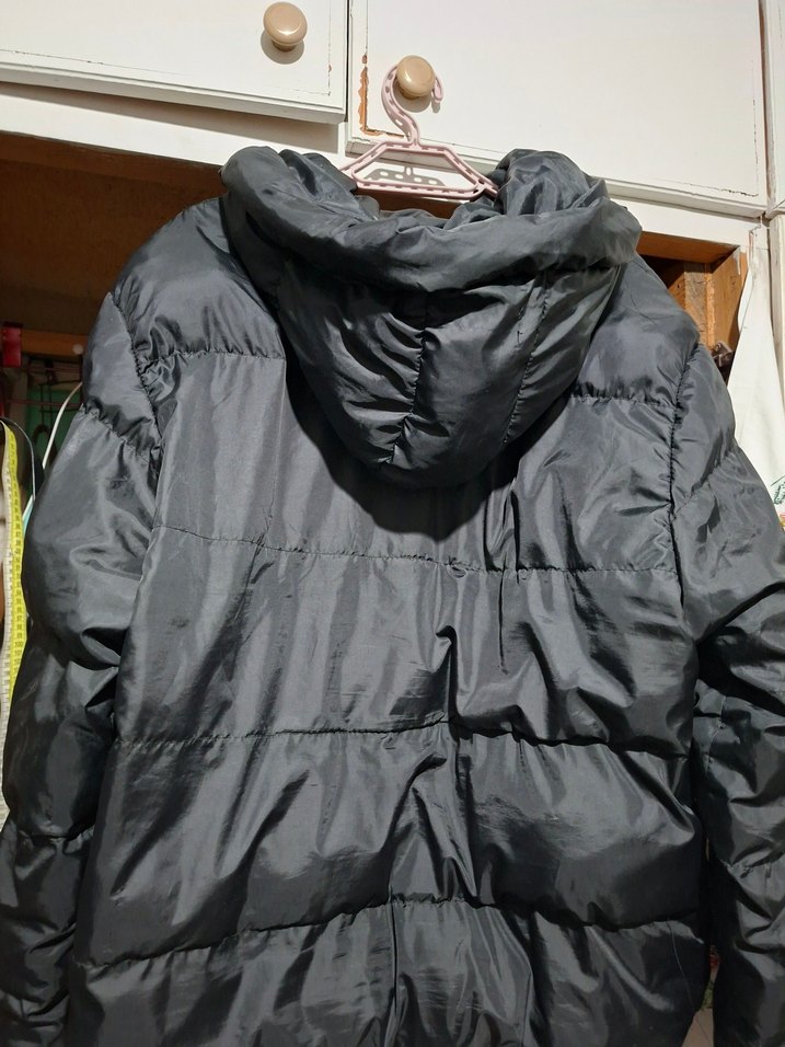 Gri Fermuarlı Kadın Kışlık Mont - Görsel 3