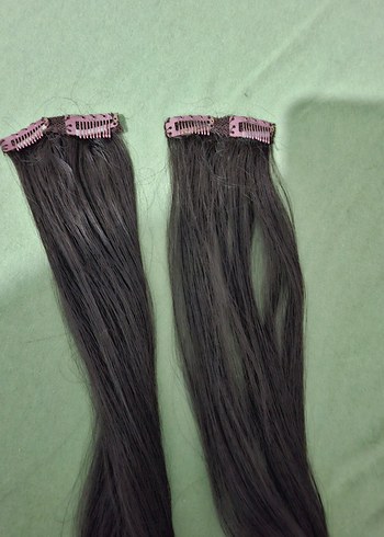 Düz Siyah Sentetik Elastik Saç Uzantısı - Görsel 3