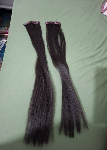 Düz Siyah Sentetik Elastik Saç Uzantısı - Görsel 2