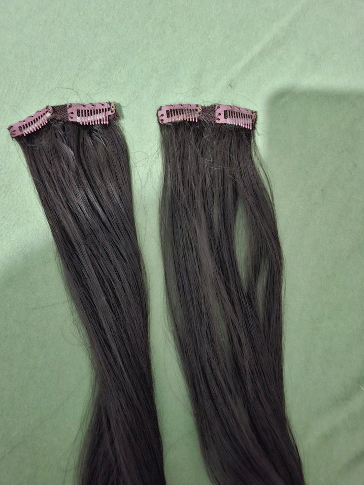 Düz Siyah Sentetik Elastik Saç Uzantısı - Görsel 3