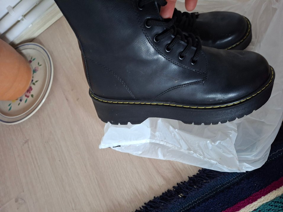 Siyah Bağcıklı Kadın Stiletto sıfır bot - Görsel 5