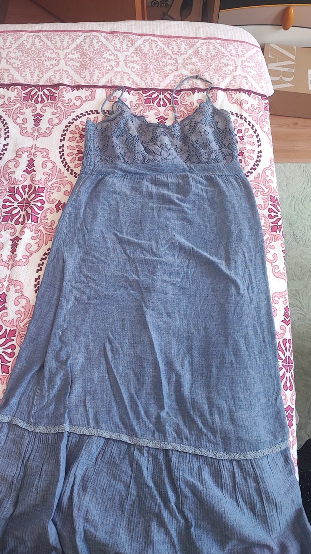 Nakış İşlemeli Mavi elbise - Görsel 3