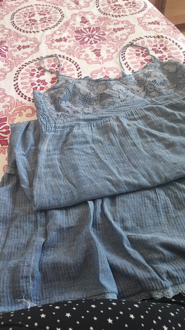 Nakış İşlemeli Mavi elbise - Görsel 2