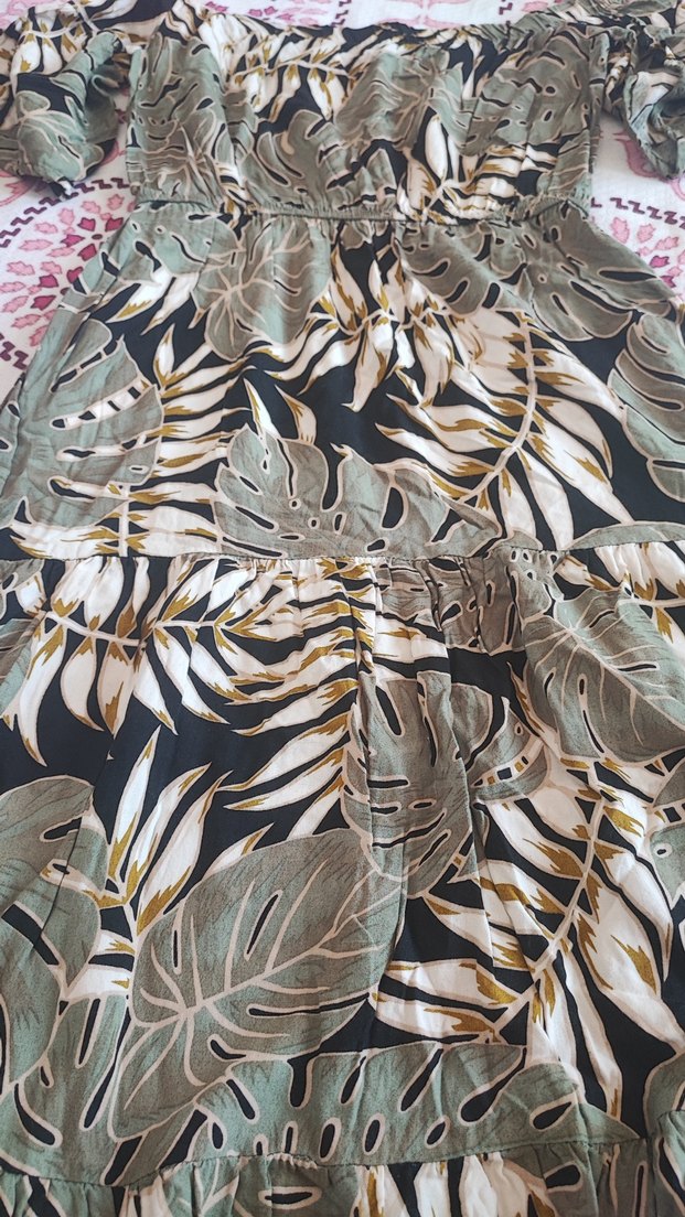 Kahverengi Bohem Uzun Elbise Straplez - Görsel 3