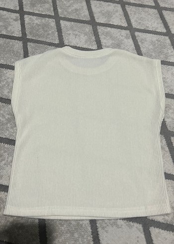 Kız Çocuk Beyaz Kısa Kollu Basic Tişört - Görsel 2