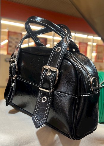 Kemerli Siyah  Kadın Çanta RENKLERİ MEVCUT - Görsel 2