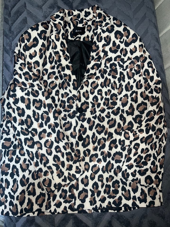 Kahverengi Leopar Desenli Kadın Kaban - Görsel 2