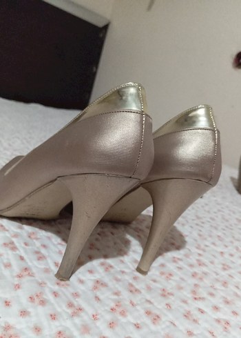 Diğer Diger Bej Saten Stiletto Topuklu Kadın Ayakkabı