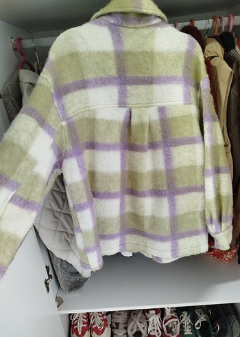 Bershka Düğmeli Çok Renkli Uzun Kollu Kadın ceket
