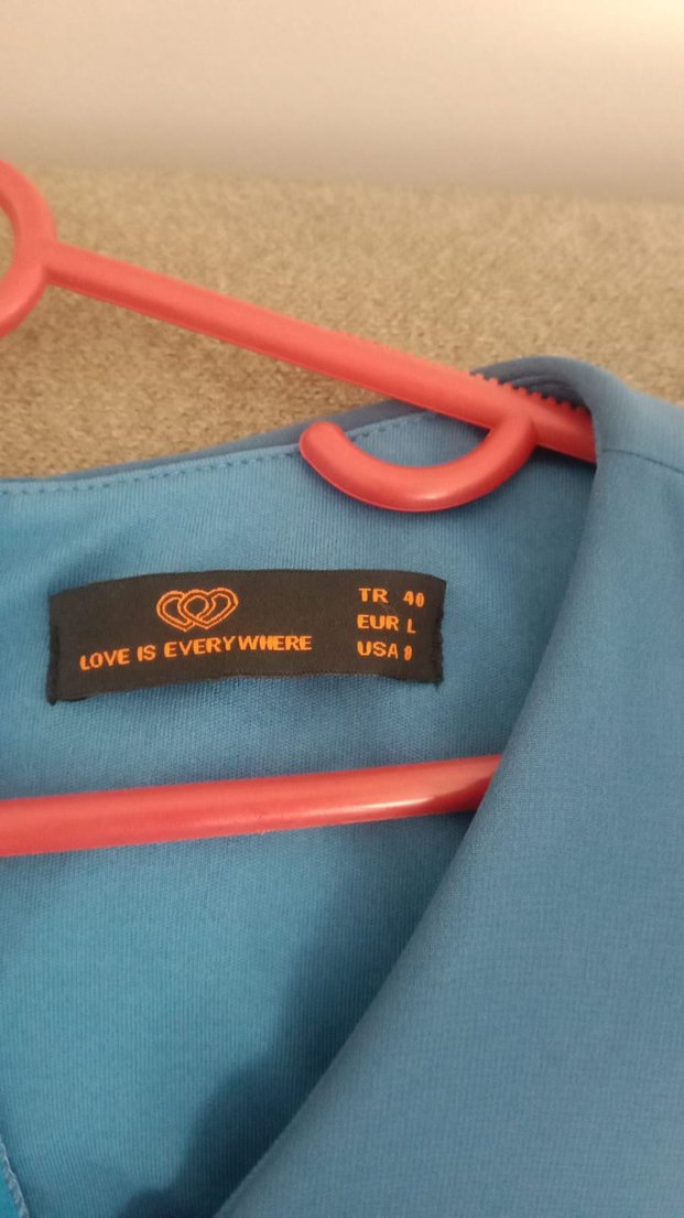 Mavi V Yaka abiye elbise - Görsel 2