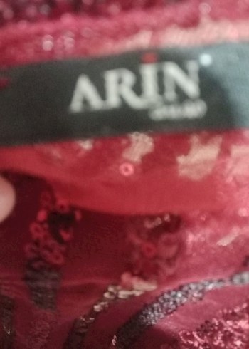 Bordo V Yakalı Midi Abiye Elbise - Görsel 3