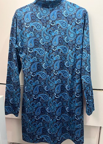 Mavi Desenli Tesettür haşema - Görsel 2
