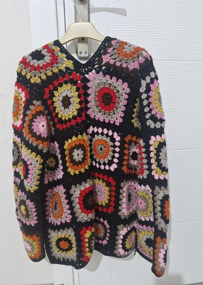 Motifli el örgüsü hirka - Görsel 3