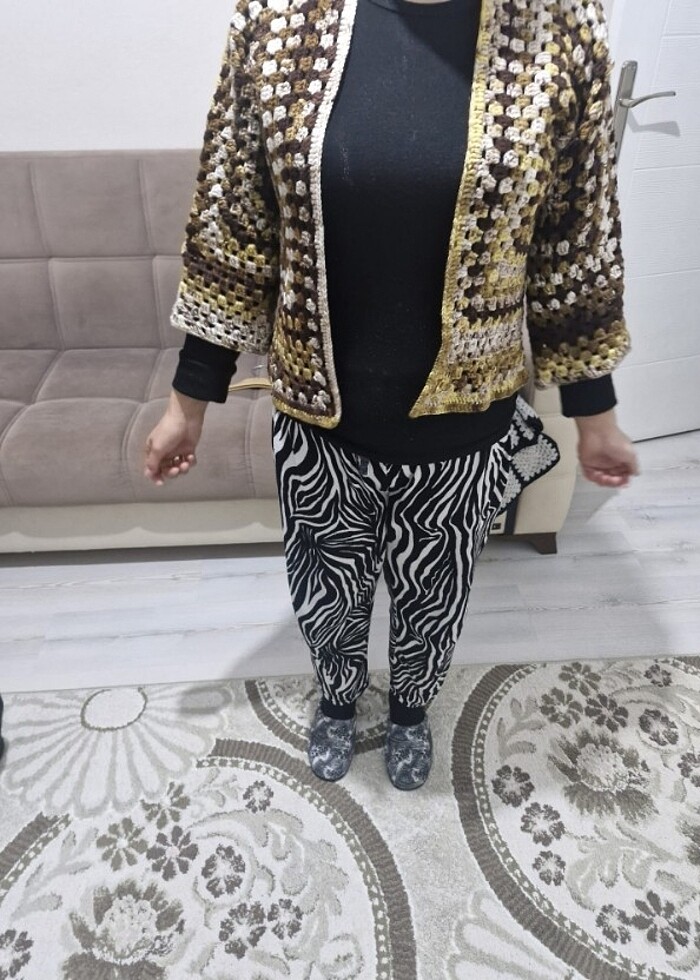 El örgüsü üçgen hırka - Görsel 4