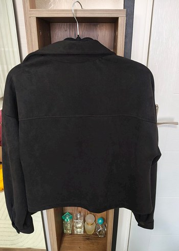 Düğmeli Siyah Süet Kadın Ceket - Görsel 3