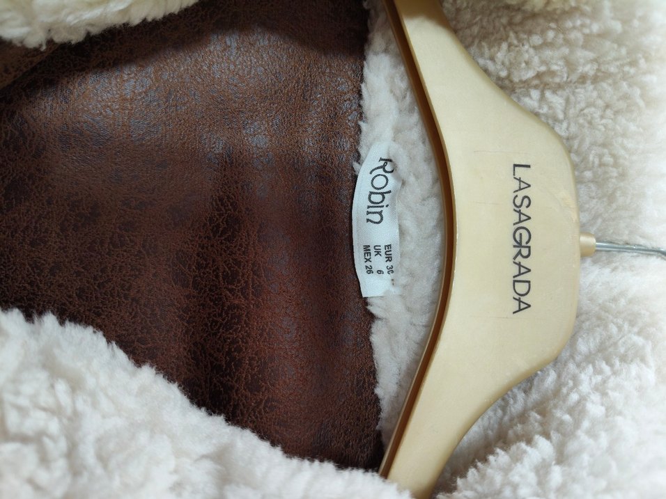 Kahverengi Deri ve Kürklü Kadın Ceket - Görsel 2