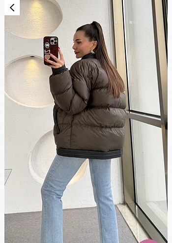 Diğer Koyu kahve şişme mont