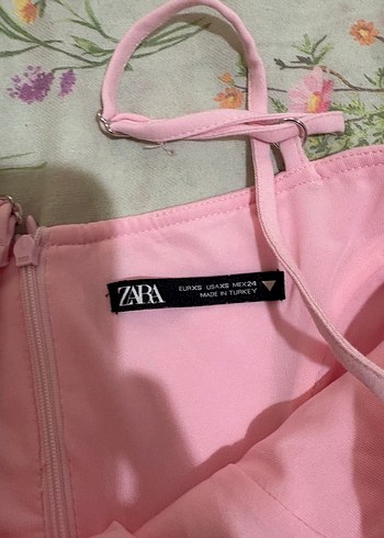 Zara Pembe Straplez Midi Büstiyer