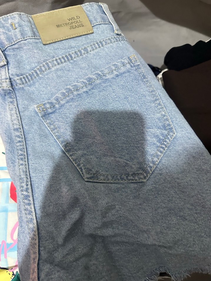 Nakışlı Mavi Kadın Midi Denim Şort - Görsel 2