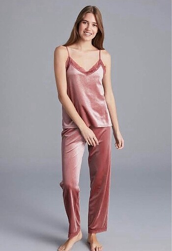 xs Beden pembe Renk Penti pijama takımı