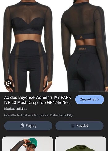 adidas x IVY PARK Siyah Mesh Crop Top - Görsel 2