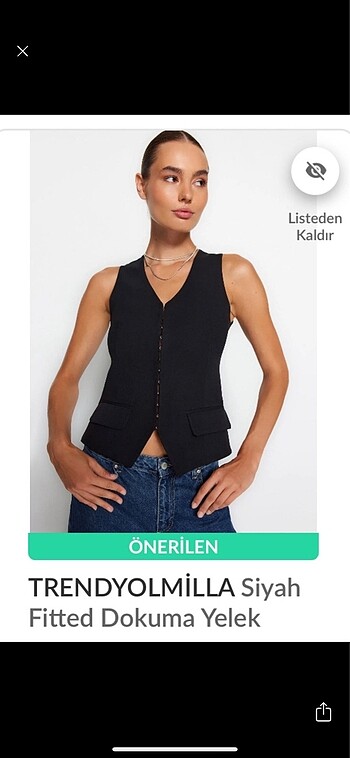 Siyah fitted dokuma yelek