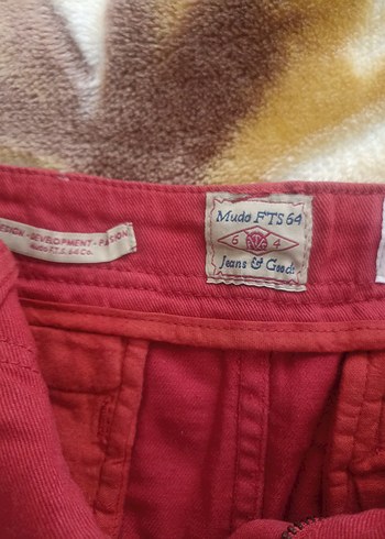 Düğmeli Kırmızı Mini Kumaş Kadın etek - Görsel 2