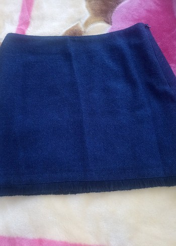 Mavi Düğmeli Midi  etek - Görsel 2