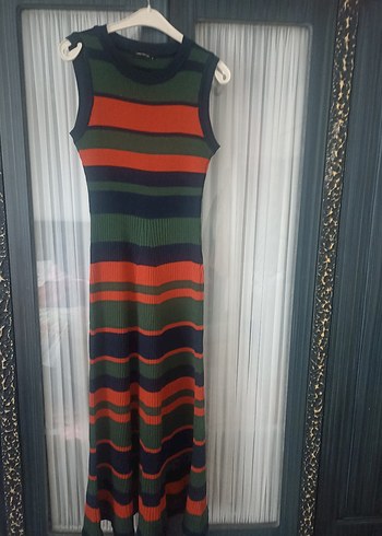 Trendyol Çok Renkli Çizgili Kadın elbise - Görsel 3