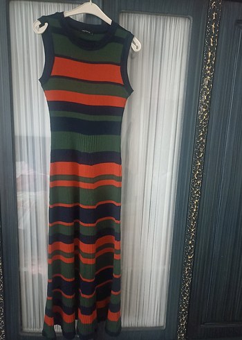 Trendyol Çok Renkli Çizgili Kadın elbise - Görsel 2