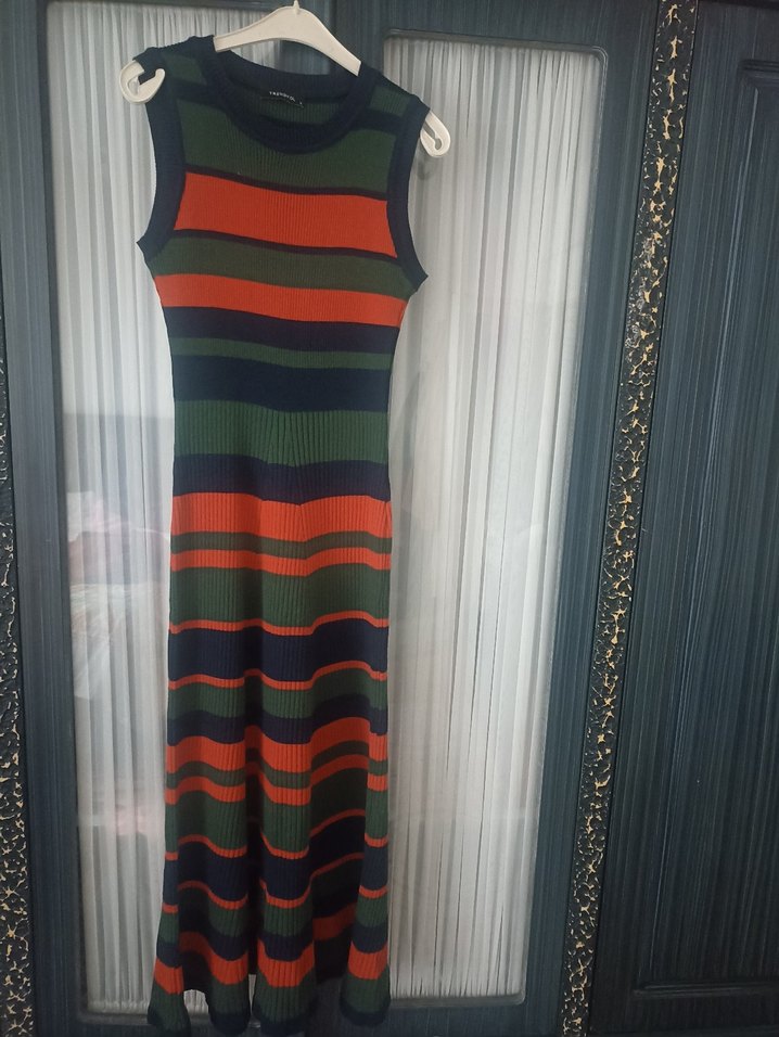 Trendyol Çok Renkli Çizgili Kadın elbise - Görsel 2