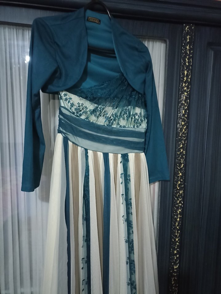 Askılı Uzun Tie-Dye Bohem Kadın Elbise - Görsel 2