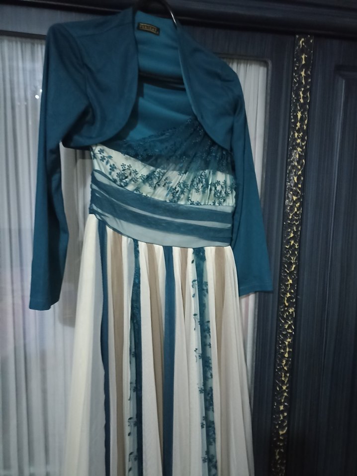 Askılı Uzun Tie-Dye Bohem Kadın Elbise - Görsel 4